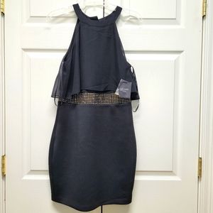 🎉Host Pick🎉 Guess Halter Style Little Black Dress with Sheer Overlay
